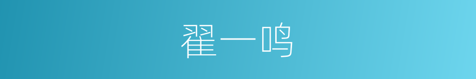 翟一鸣的同义词