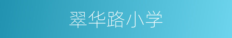 翠华路小学的同义词