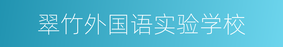 翠竹外国语实验学校的同义词