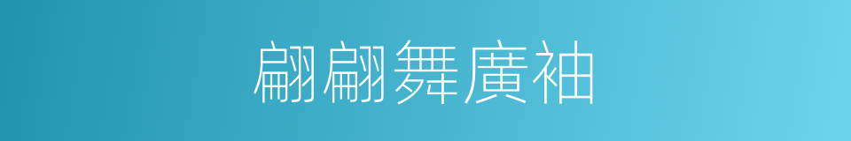 翩翩舞廣袖的同義詞