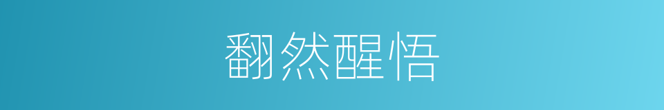 翻然醒悟的意思