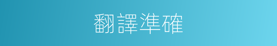 翻譯準確的同義詞