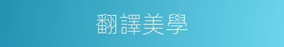 翻譯美學的同義詞