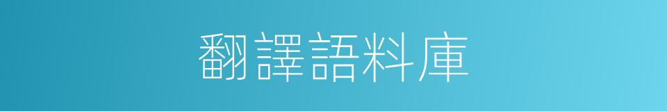 翻譯語料庫的同義詞