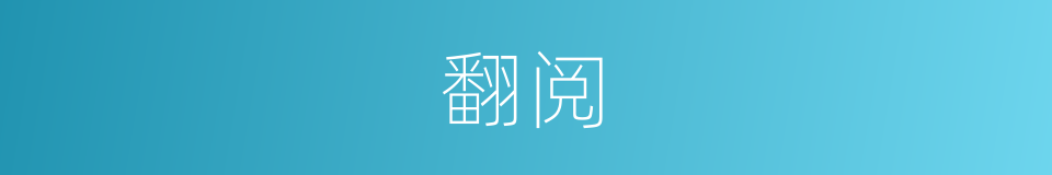 翻阅的意思