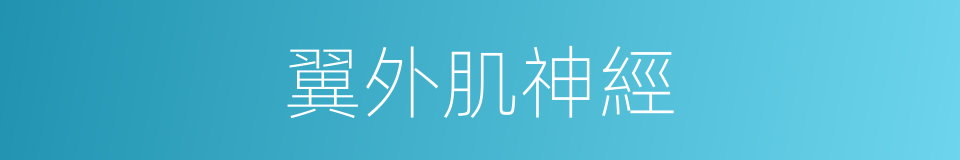 翼外肌神經的同義詞