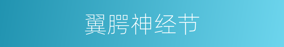 翼腭神经节的同义词