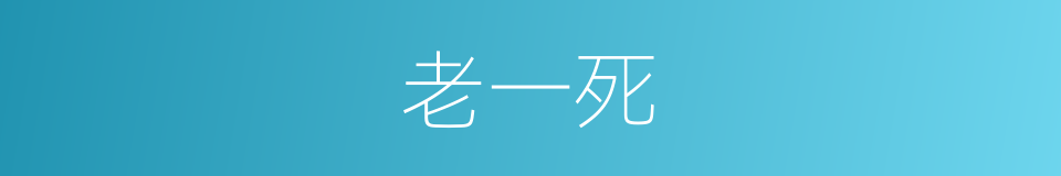 老一死的同义词