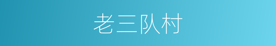 老三队村的同义词