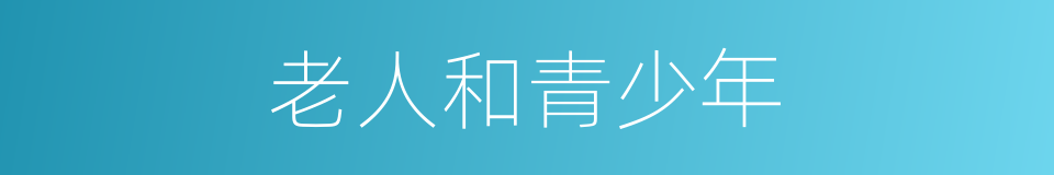 老人和青少年的同义词