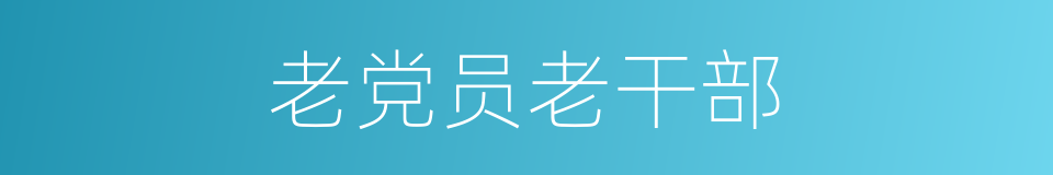 老党员老干部的同义词