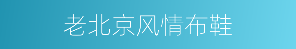 老北京风情布鞋的同义词