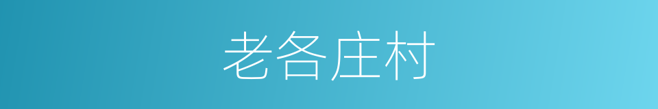 老各庄村的同义词
