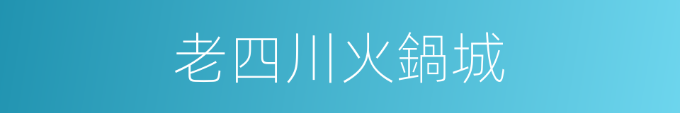 老四川火鍋城的同義詞