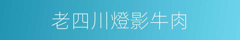 老四川燈影牛肉的同義詞