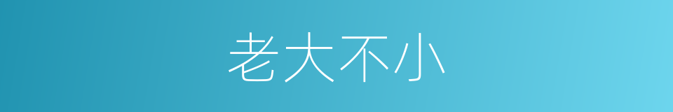 老大不小的意思