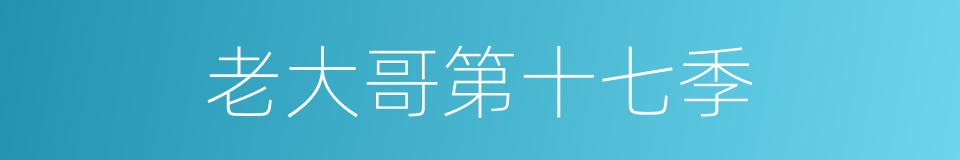 老大哥第十七季的同义词