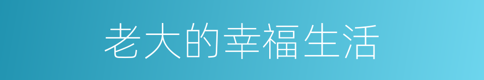 老大的幸福生活的同义词