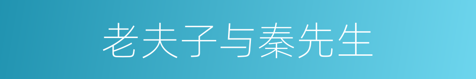 老夫子与秦先生的同义词