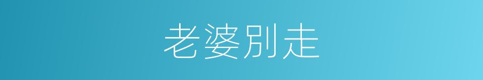 老婆別走的同義詞