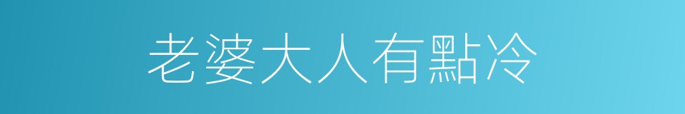老婆大人有點冷的同義詞