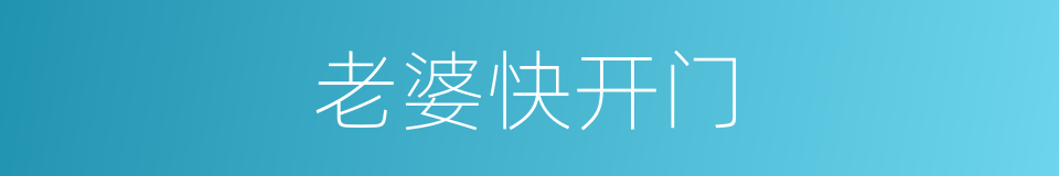 老婆快开门的同义词