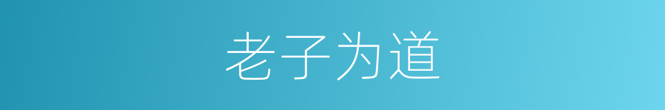 老子为道的同义词