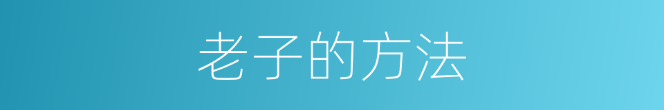 老子的方法的同义词