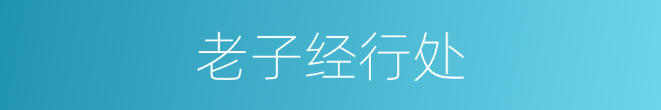 老子经行处的同义词
