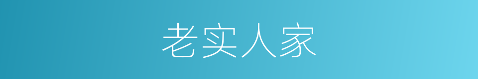 老实人家的同义词