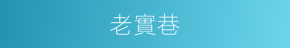 老實巷的同義詞