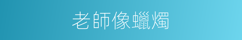 老師像蠟燭的同義詞