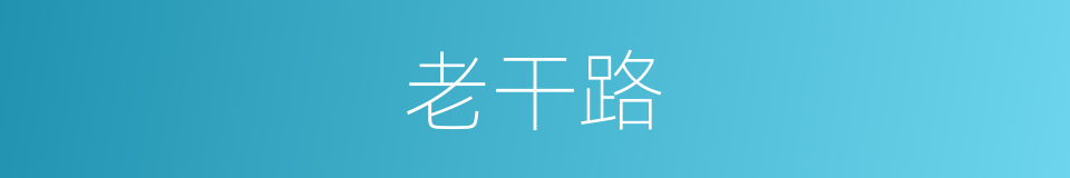 老干路的同义词
