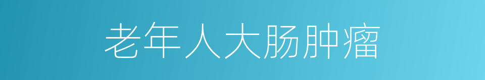 老年人大肠肿瘤的同义词
