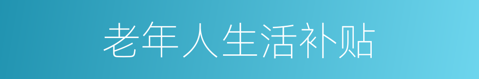 老年人生活补贴的同义词