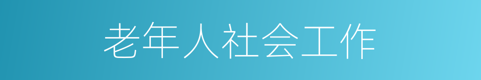 老年人社会工作的同义词