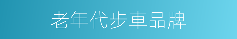 老年代步車品牌的同義詞
