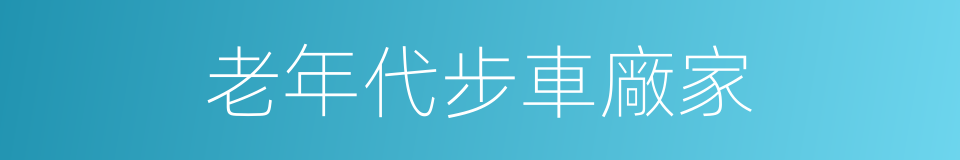 老年代步車廠家的同義詞