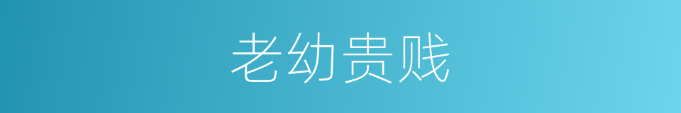 老幼贵贱的同义词
