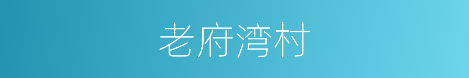 老府湾村的同义词