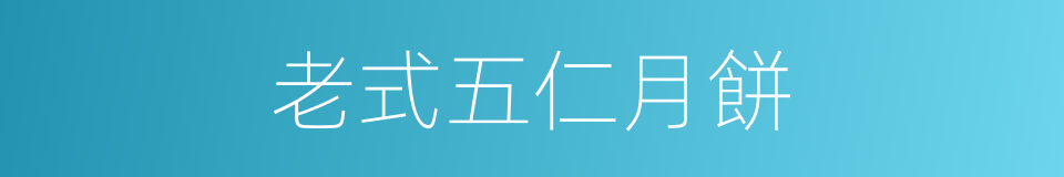 老式五仁月餅的同義詞