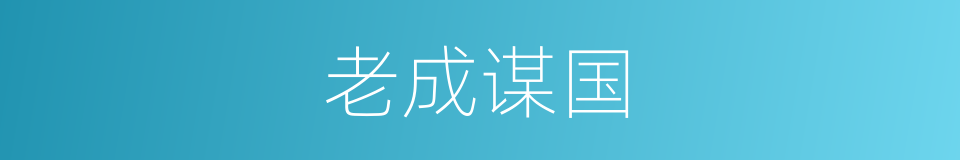 老成谋国的意思