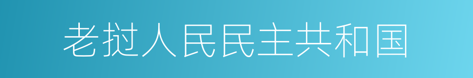 老挝人民民主共和国的同义词