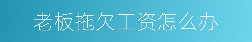 老板拖欠工资怎么办的同义词