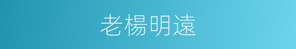 老楊明遠的同義詞