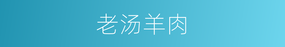 老汤羊肉的同义词