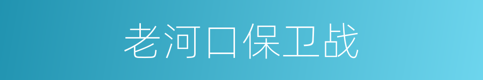 老河口保卫战的同义词