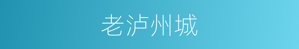 老泸州城的同义词