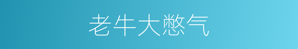 老牛大憋气的同义词