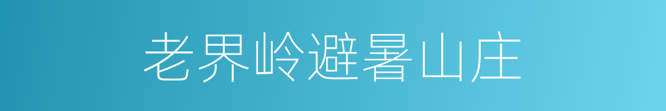 老界岭避暑山庄的同义词